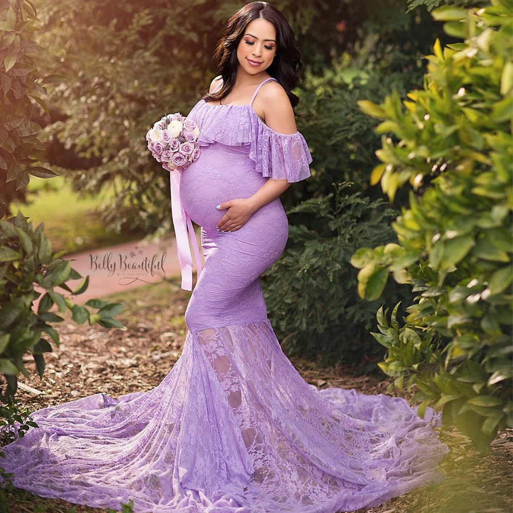 

Maternity Photography Props Pregnancy Dress Photography Maxi Dress Gravidas Vestidos Lace Clothes for Pregnant Women Photo Shoot