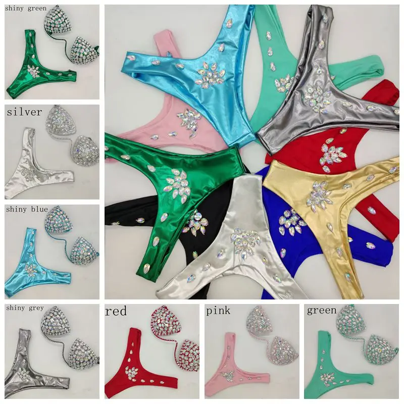 2020 10 couleurs diamant bikini cristal maillot de bain bikini grandes tailles bikini strass bikini maillot de bain sexy maillots de bain biquini