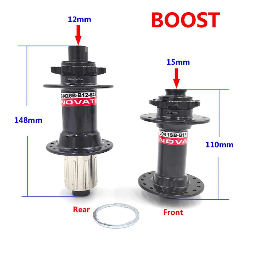 

BOOST Novatec Hub D041SB/D442SB MTB Bike freehub Front 15x110 /Rear 12x148mm Bicycle Hub 4 Bearing Hole 32 for 8/9/10/11/12v