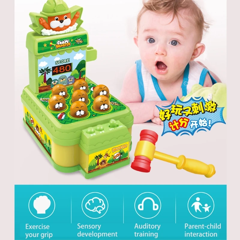 Baby walck the Mole Game Toy Mini automat do gry na monety funta z jednym młotkiem zabawka interaktywna edukacyjna