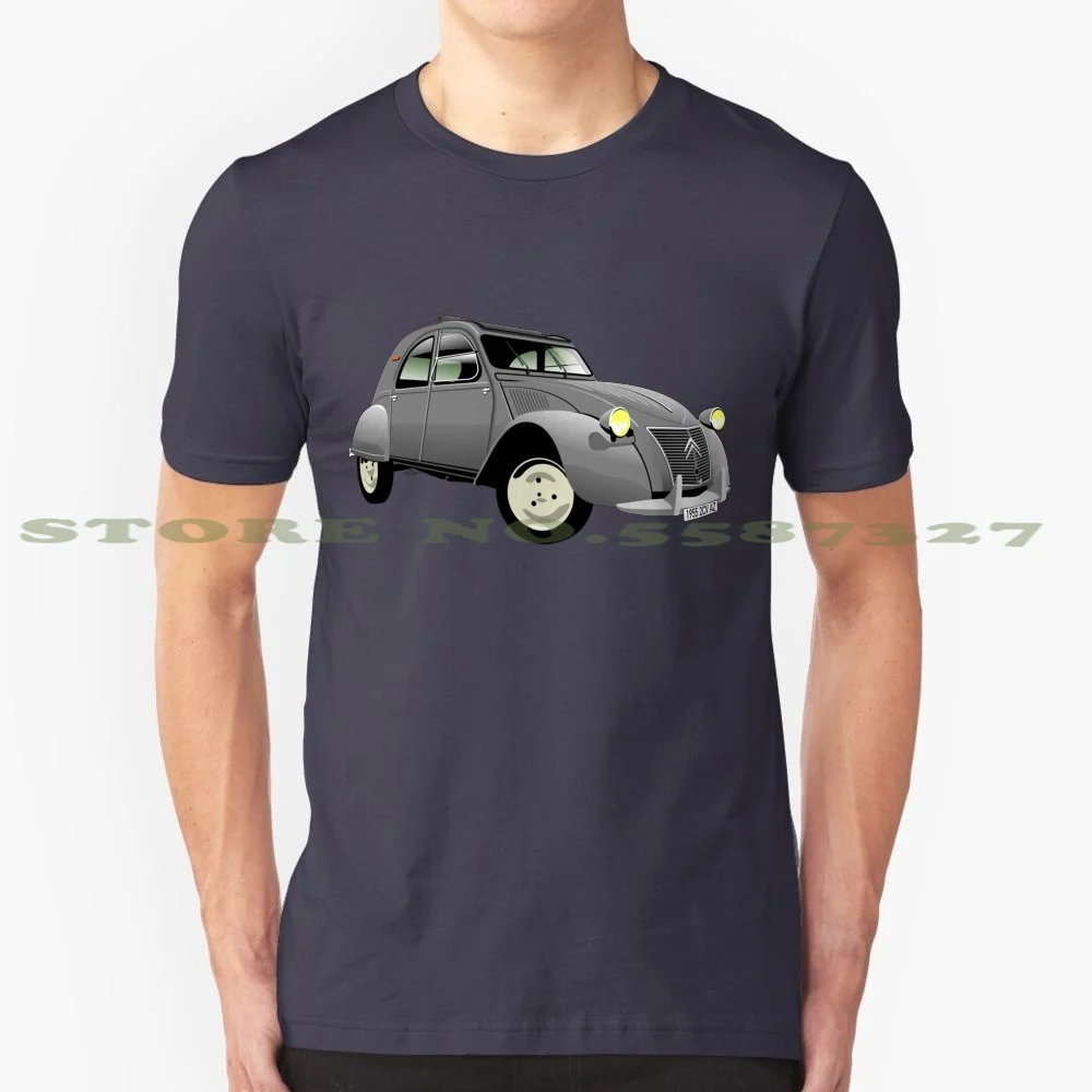 Citroën 2Cv 1955 Az Grey 100% Cotton T-Shirt 2Cv 2 Cv Deux Chevaux Deuxchevaux Az 1955 Grey Classic French France Icon Special