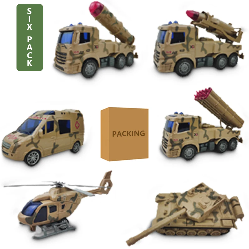 Set di camion giocattolo per bambini di grandi dimensioni carro armato per auto militare carro armato modello di ambulanza Set di auto per inerzia giocattolo educativo per veicoli giocattolo per bambini