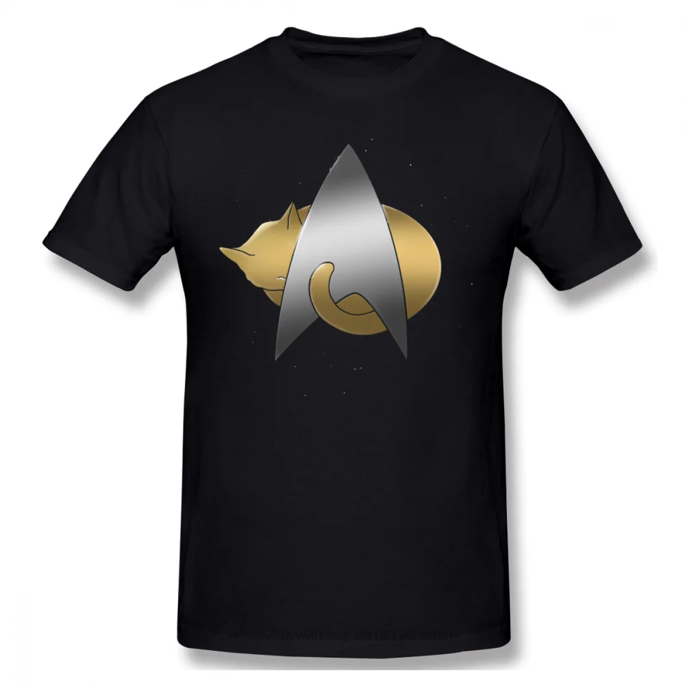 Next Generation Chrome Cat Starfleet Homme Tops T-Shirt Stars Treke Science FictionTV Series Tees Cotton Oversized Short Sleeve