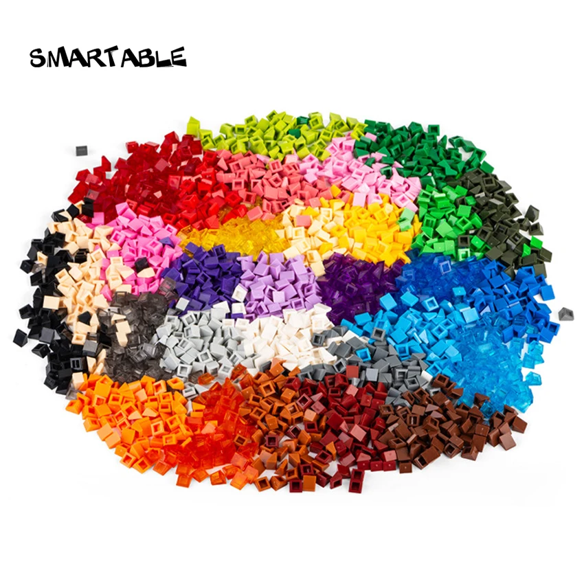 

Smartable Slope 30° 1x1x2/3 Cheese 30 Colors Building Blocks MOC Part Toys For Pixel Art Portrait Compatible 54200 520pcs/Lot