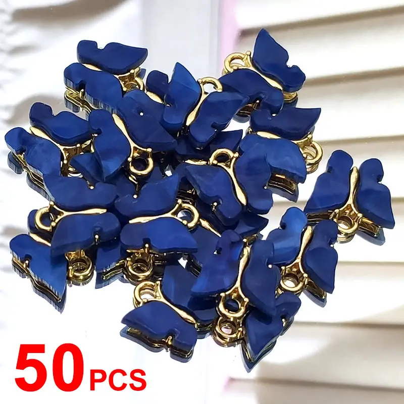 

Flatfoosie 50Pcs/set Cute Butterfly Jewelry Accessories Fashion Multicolor Jewelry for Making DIY Earring Necklace Wholesale