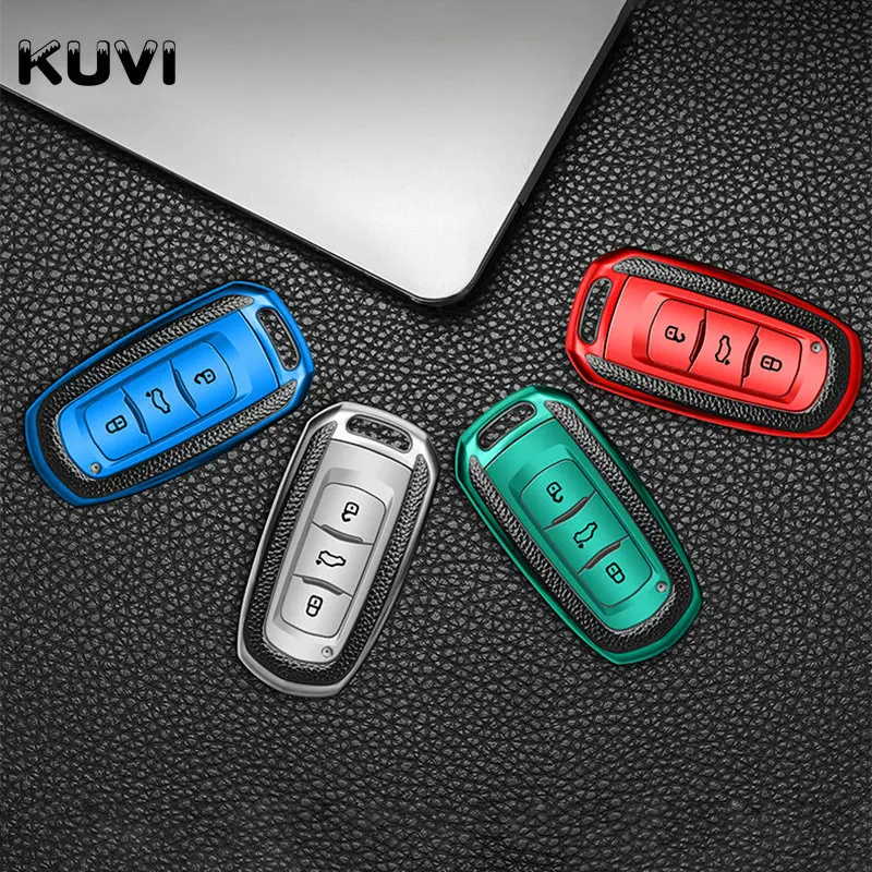 Leather TPU Car Smart Key Cover Case Shell Fob For Geely Atlas Boyue NL3 EX7 SUV GT GC9 Emgrand X7 Borui Auto Holder Accessories