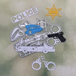 Police car decoration Metal Cutting Dies Stencils Die Cut for DIY Scrapbooking Album Paper Card Embossing