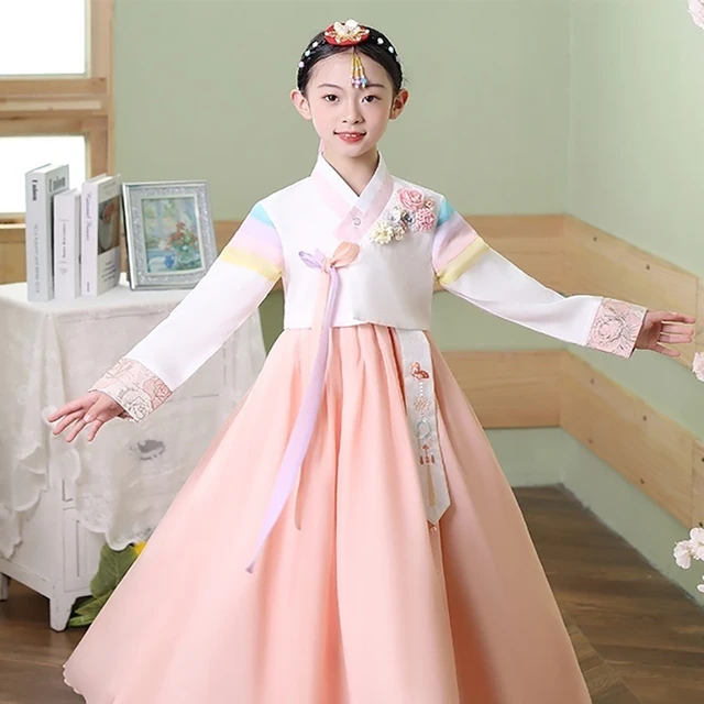 Creative Ancient Korean Hanbok Girls National Costume Costume Student Performance Embroidery Flower Baby Festival Costume LC044 AliExpress