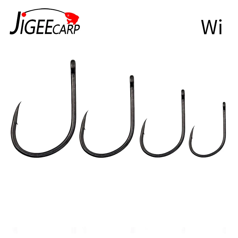 

100pcs Fishing Hooks Carp Bait Boilies Fishhook Coated High Carbon Steel Hooks Wide Gape Barbed Hooks Carp Hair Rig Chod Tackle