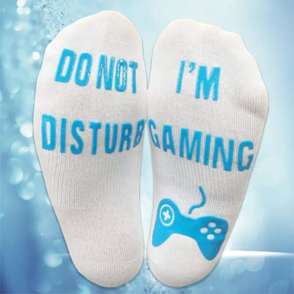 Носки для игр, детские короткие, нескользящие носки, унисекс, я играю в игры, текстовые хлопковые носки