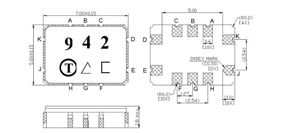 TA0942A 942 159.0125MHz 7*5 مللي متر TA0395A 395 159.16250MHz 159.16250MHz SAW تصفية TA0726A 35 1280.18MHz SMD 3.0X3.0 مللي متر