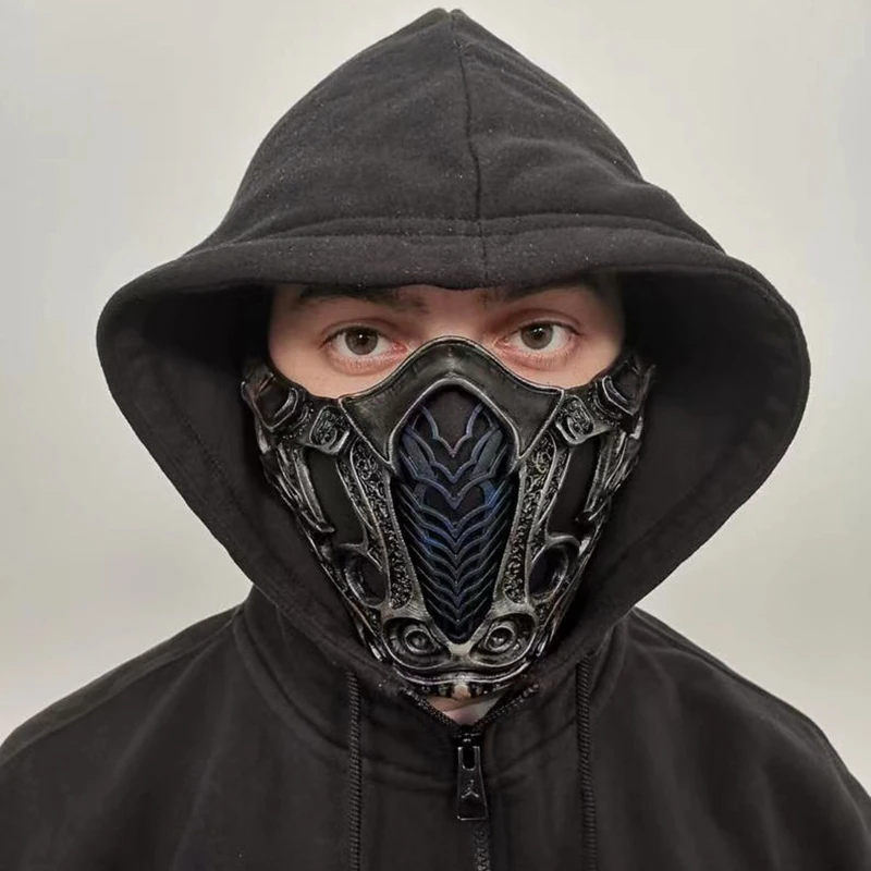 2023 Game Mortal Kombat Sub-Zero Scorpion Mask Cosplay Costume Resin Masks Props Halloween Party Accessories