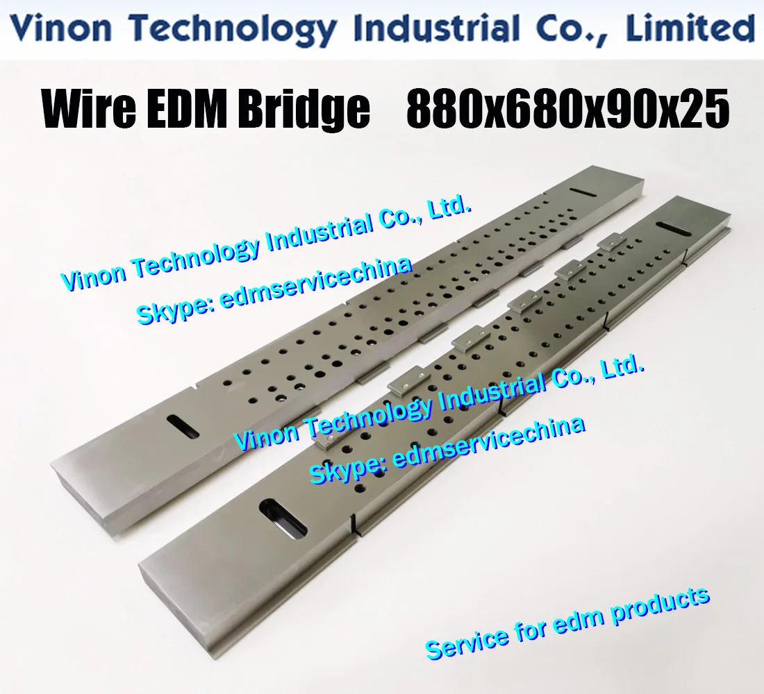 L=880x680x90x25+5mm VS33 Wire EDM Bridge for Wire Cut machine Accutex A7, edm Precision Stainless Ruler for Electrical Discharge