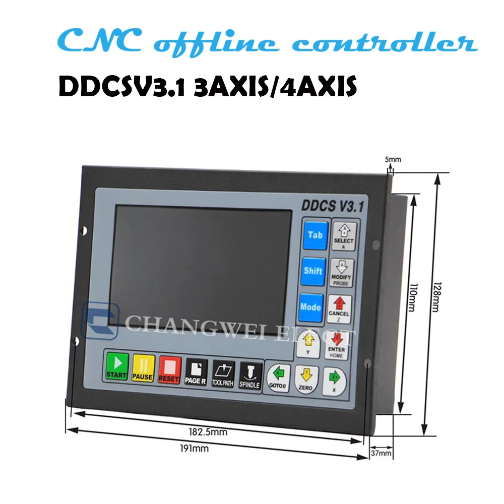 Offline controller ddcsv3.1 3/4 axis 500khz g code replaces MACH3usb CNC controller handwheel for drilling and milling