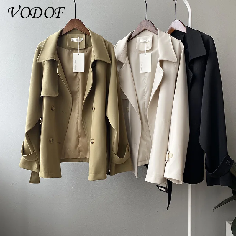 

Women's Windbreaker 2021 Spring and Autumn New Korean Version of The Wild Loose Collar Fashion Jacket Women's Windbreaker Coat