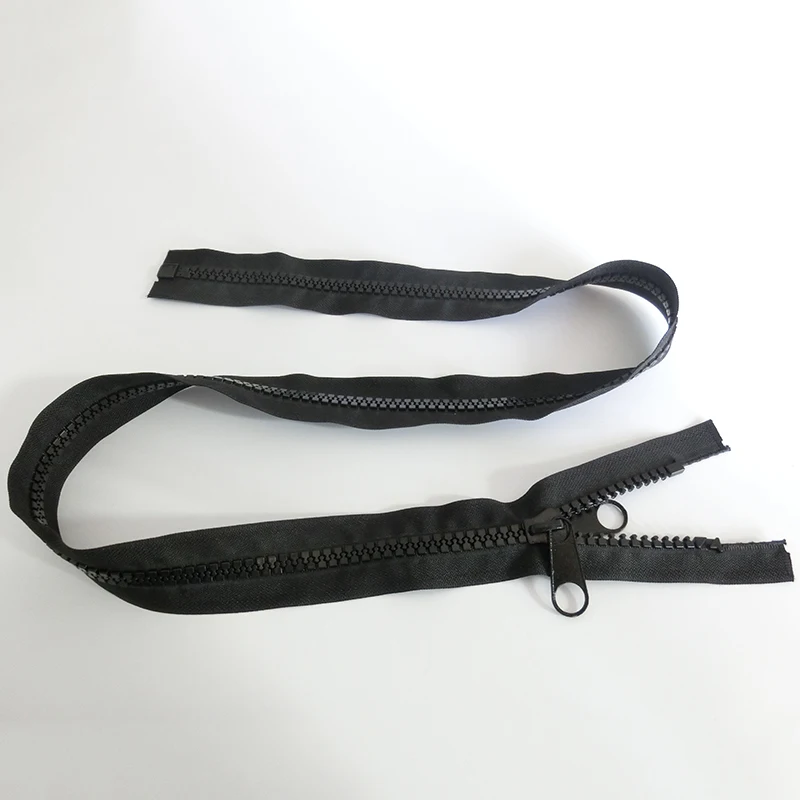 Resin Zippers 100/150/200/300/500cm White Zipper Open-end Tail Double Side Slider Lock for Apparel Sewing Coat Tent Black Zipper