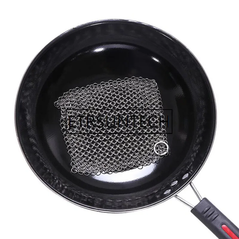 50pcs Round Square 316 Cast Iron Cleaner Kitchen Rust Pot Pans Cleaning Scrubber Steel Rust Remover Scraper Brush Kit