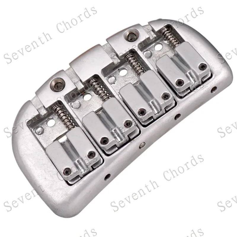 Ein Satz silberne Kurve Grundplatte Doppel kugel 4-saitiger Sattel E-Bass Bridge Gitarre Zubehör Teile Musik instrument – Detail 2