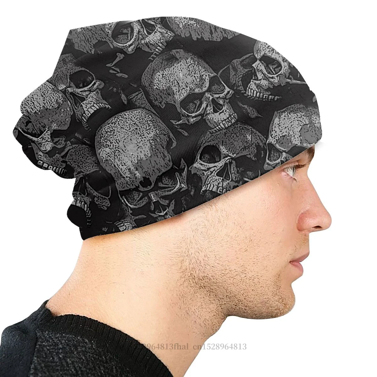 Skeleton Skullies Beanies Caps Totally Gothic Knitted Hat Winter Warm Bonnet Hats for Men Women