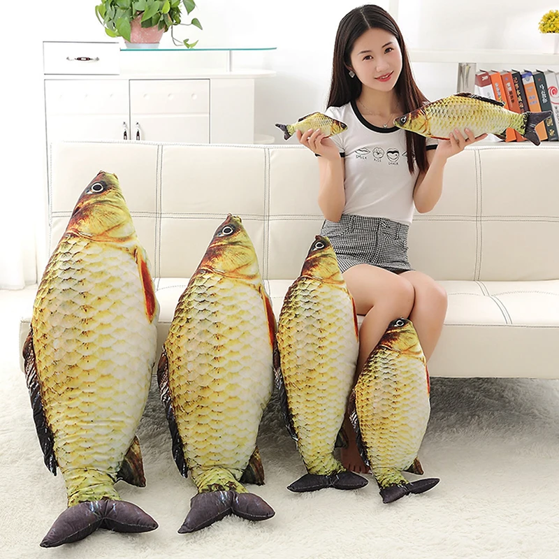 20/30/40cm Creative Simulation Crucian carp Grass Fish Grass Carp Salted fish Plush Toy Cute Cartoon Cat Plush Pillow Toy Gift