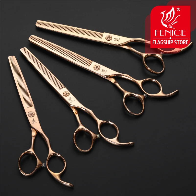 Fenice 6.5/7.0 Professional Pet Grooming Thinning Scissors for Dog Pets Hair Cutting Shear JP440C Stainless Steel