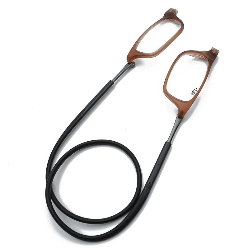 Lunettes de lecture magnétiques portables qui peuvent être accrochées autour du cou avec lanière réglable pour hommes et femmes