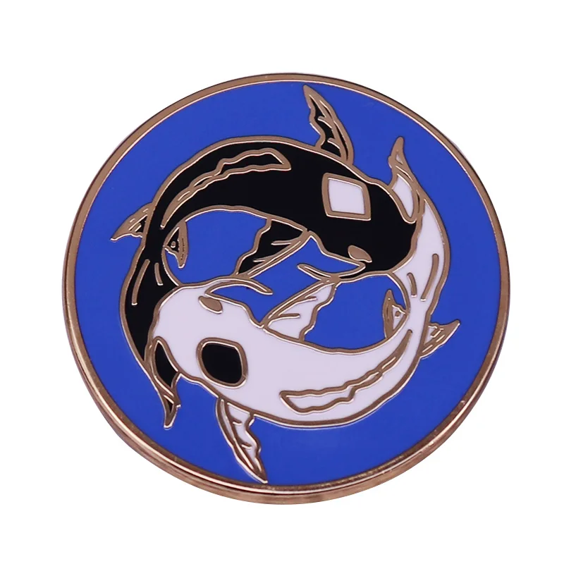 Avatar The Last Airbender Cartoon Mashup brooch White Lotus Yin Yang Koi Fish Tui and La Appa Momo Aang Enamel Pin