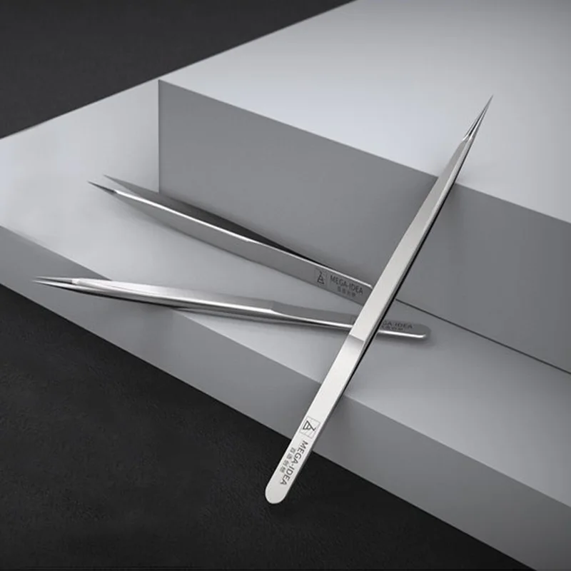 Qianli-Pinzas de alambre volador de precisión, 0,15mm, 0,1mm, pinzas de acero inoxidable no magnéticas para herramientas de reparación Mirco IC