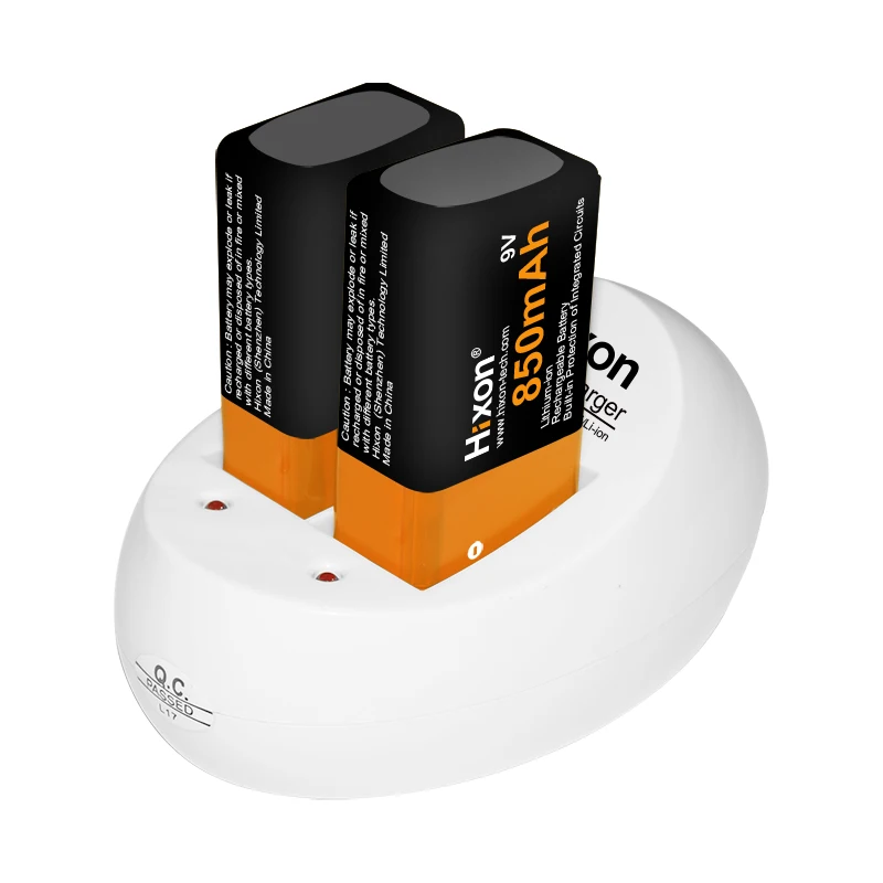 9V 6F22 850mAh Rechargeable Li-ion Battery And Charger For Smoke Detector Alarm System,Interphone,Fire Alarms.Wholesale Sale