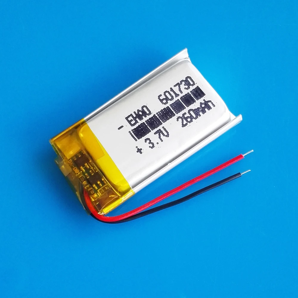5 قطعة 260mAh ليثيوم بوليمر يبو بطارية قابلة للشحن 3.7V مخصصة الجملة CE FCC بنفايات MSDS شهادة الجودة 601730