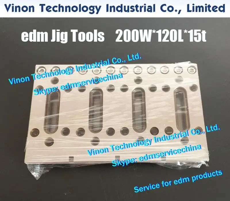 edm Jig Tools 200Wx120Lx15tx5 M8 screw hole (4 eyes), stainless steel Jig Holder Wire EDM Extensions Clamp 200x120mm