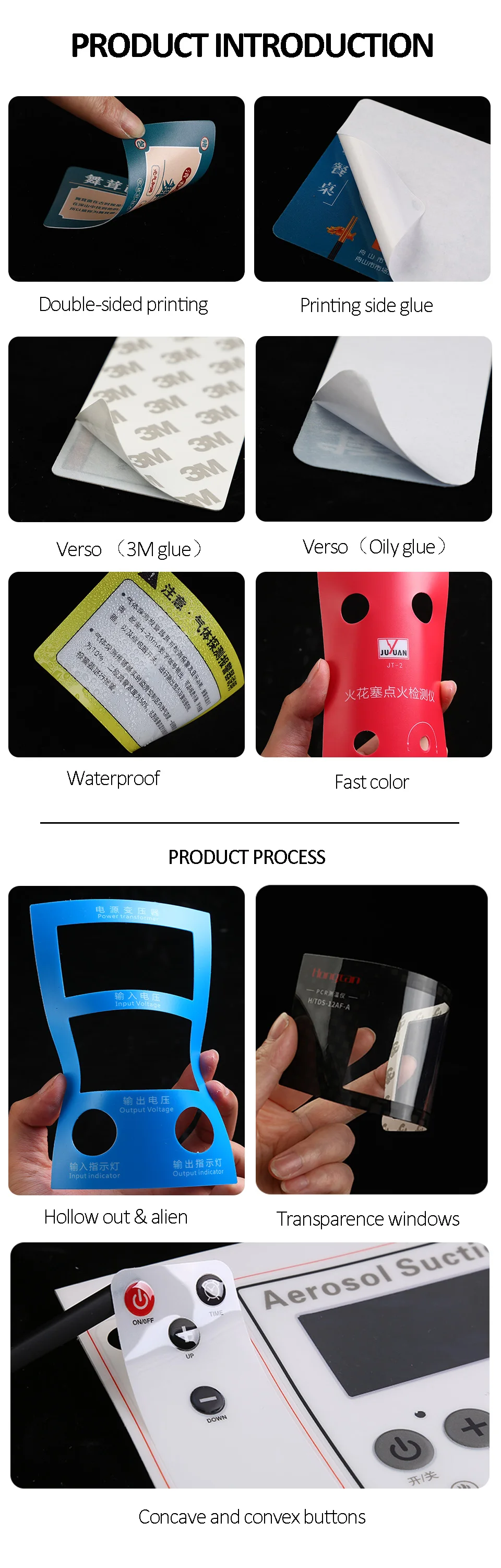 Benutzer definierte PVC-Aufkleber dicke Maschine Etikett Kunststoff Warnung Logo Marke Zeichen personal isierte selbst klebende wasserdichte matte Druck glänzend – Detail 1