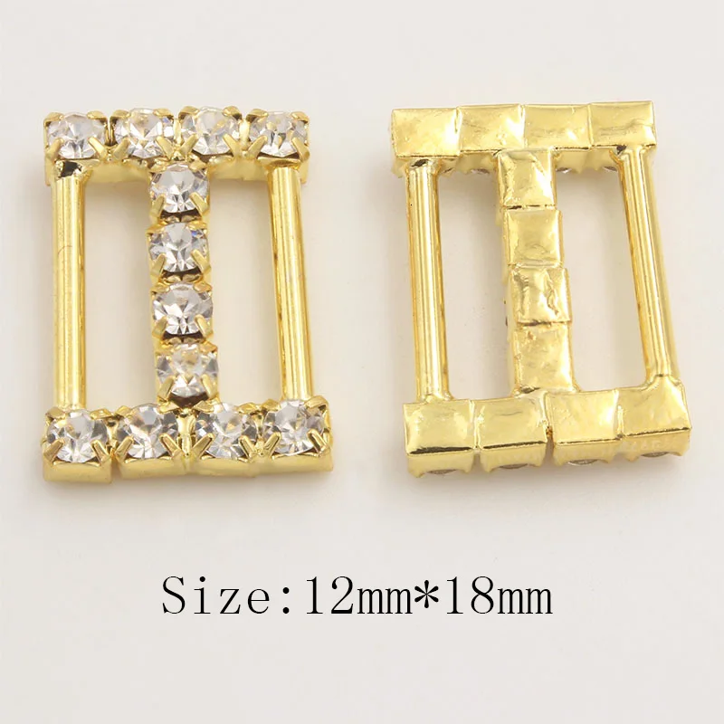 Wholesale 100Pcs Gold Series Rhinestone Buckle DIY Hair Accessories Crystal Wedding Invitation Card Decoration Free Shipping