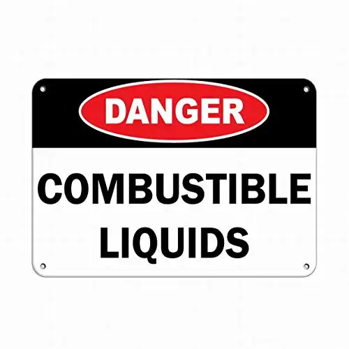 Danger Combustible Liquids Hazard Sign Flammable Safety Sign Tin Sign 12x16