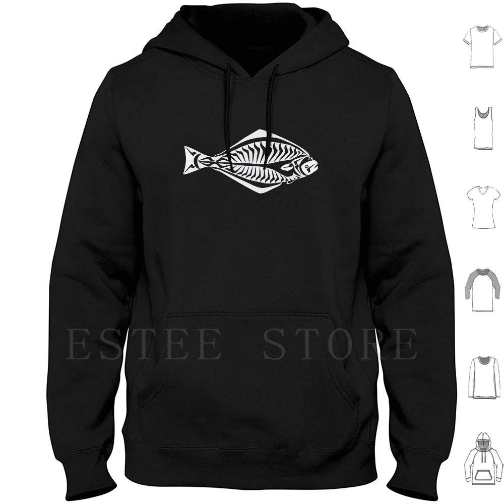 Halibut Hoodie Long Sleeve Coast Salish Halibut Indian Native Northwest Salish