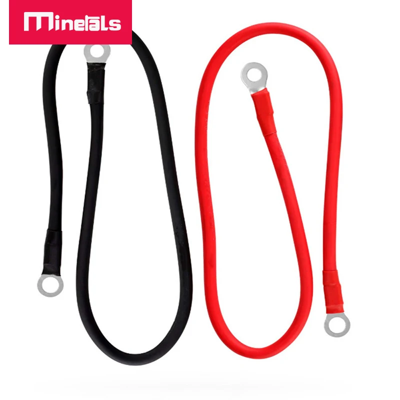 Cable de silicona de 6AWG, terminal de Nariz de cobre de doble extremo, conector 120A, sobrecorriente de 30cm, 50cm, 70cm, 90cm, 130CM, cables SR