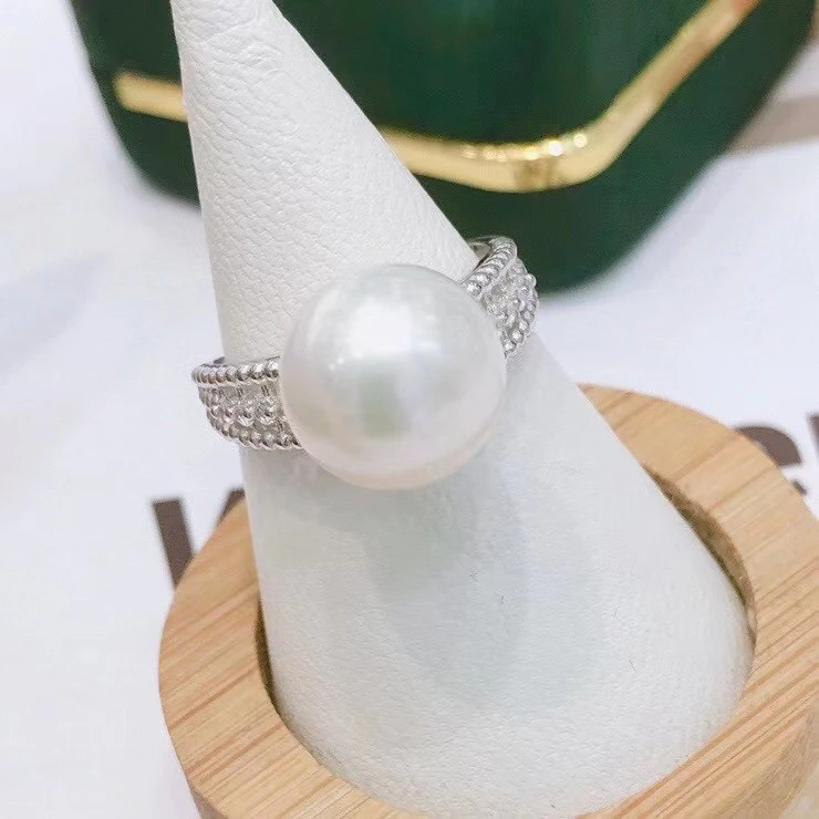 Anillo de Plata de Ley 925 ajustable tamaños diferentes, accesorios de montaje para perlas corales, ágata de cristal de Jade