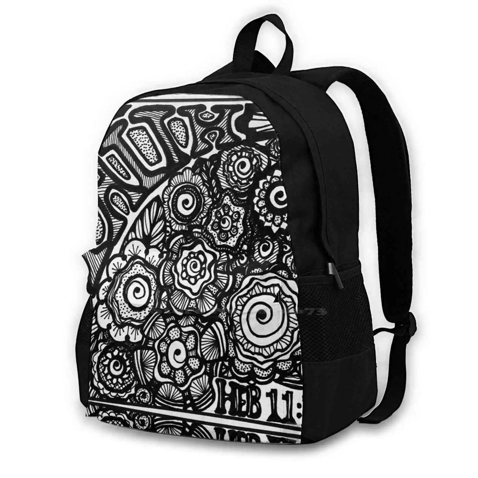 Faith Fashion Travel Laptop School Backpack Bag Faith Charlene Inspiration Flowers Magnets