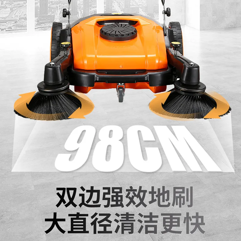 Hand push industrial sweeper without oil, no need for electricity factory workshop, road property dust sweeper