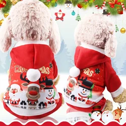 Pet Hooded Coat Christmas Dog Clothes New Year Pets Dogs Clothing For Small Medium Dogs Costume Warm Chihuahua Dog Hoodies