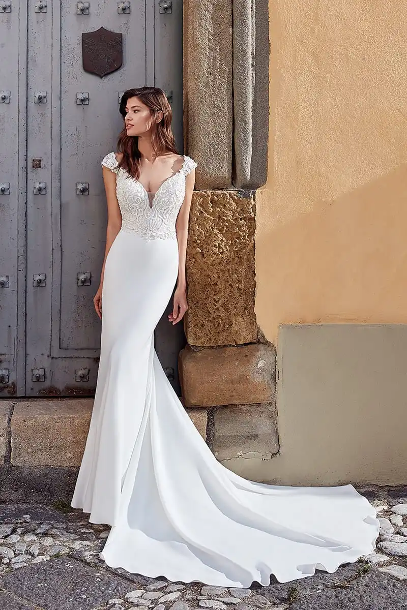 Sirena Abiti da Sposa 2020 Off Spalla Del Merletto Del Raso Abiti da Sposa Sexy Backless Sweep Treno Abito da Sposa Vestaglie De Mariée