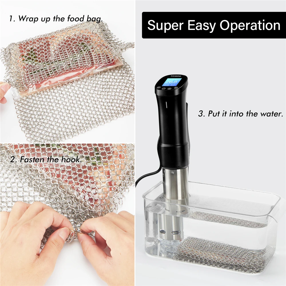 SOVIDER Food-Grade Stainless Steel Mesh Sinker Net Weight Sous Vide Accessories for Slow Cooker Vacuum Cooker Kitchen Appliance