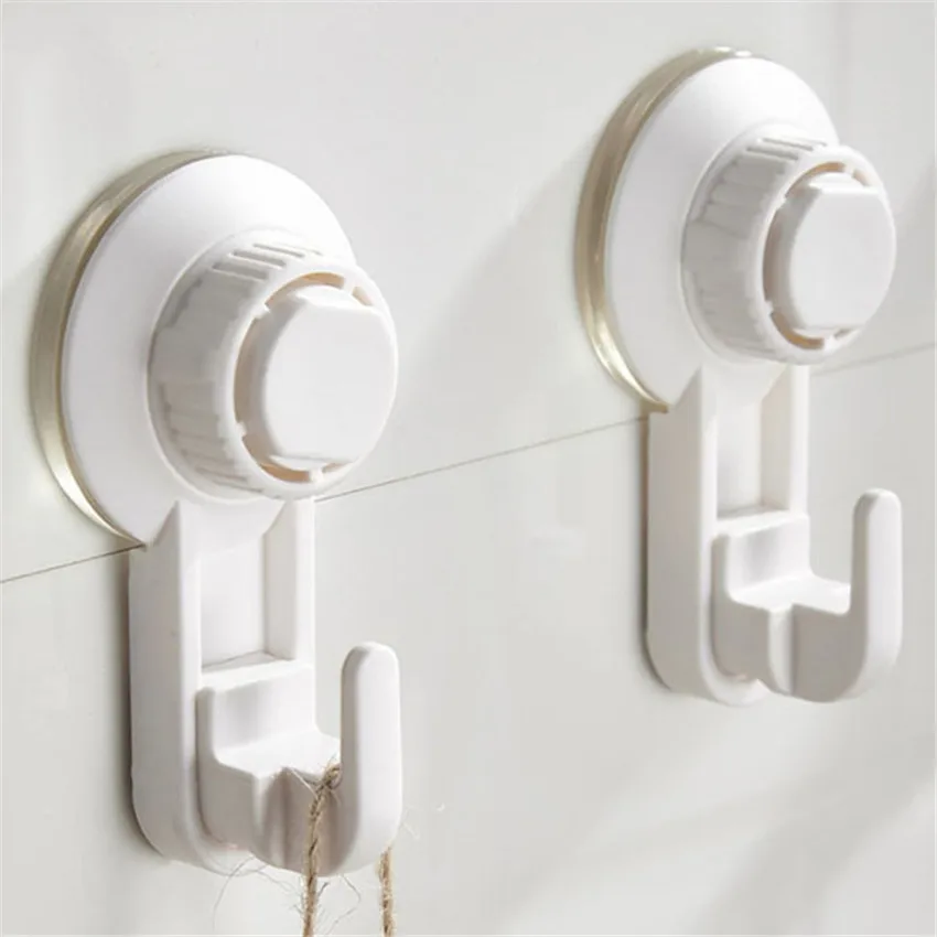 1PC Vacuum Suction Cup Hanging Hook Plastic Wall Mounted Clothes Peg Hook Hanger Robe Hooks Bathroom Kitchen Gloves Hooks Holder