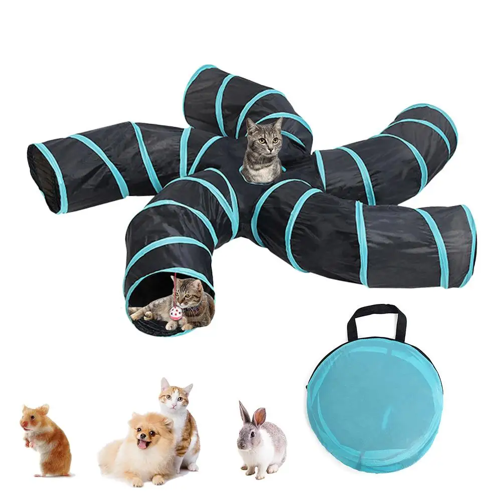 Cat Toys Indoor 2/3/4/5-way Collapsible Cat Tunnel Tube Cat Tent Drill Hole Toy Cat Pet Toys Peek Hole Toy for Cat Puppy Kitten