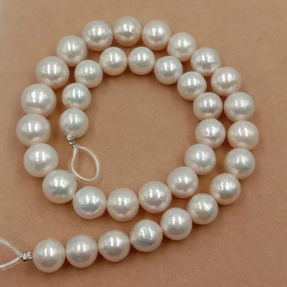 

16 inch ,9-10mm white big round nature freshwater pearl ,100% natural freshwater loose pearl with round, high luster in strand