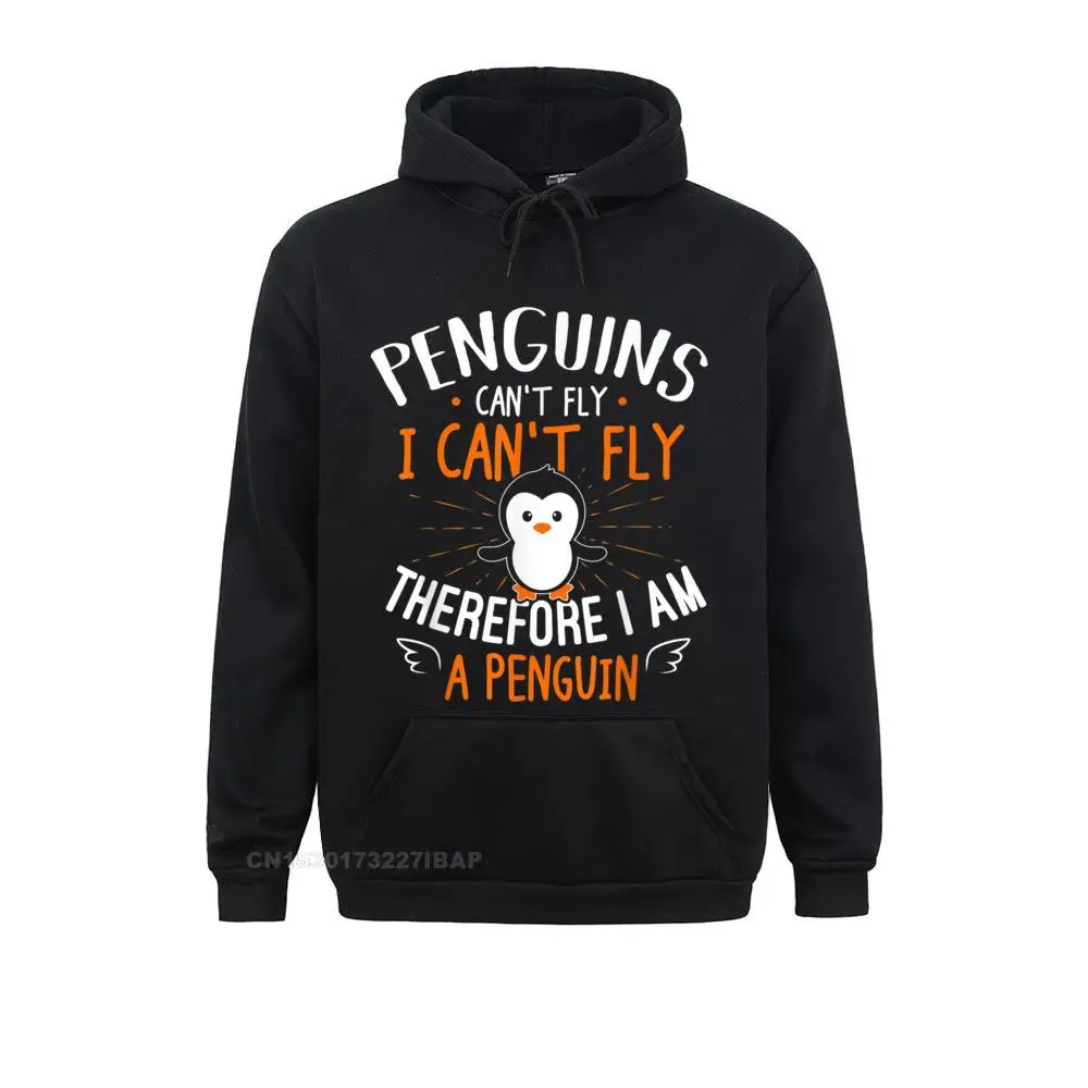 

Penguins Can't Fly Shirt Cute Penguin Lover Gift Cute Long Sleeve Sweatshirts Men Hoodies Youthful Hoods Autumn