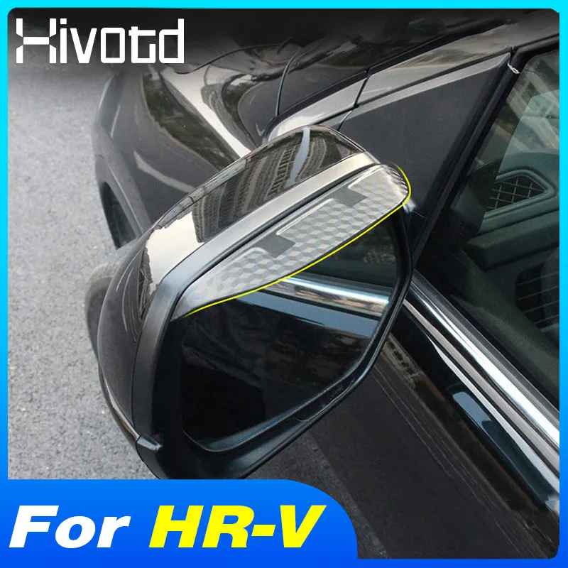 Hivotd Car Rear View Mirror Visor Panel Shade Rain Strip Protection Accessories Exterior Auto Parts For Honda HRV HR-V 2019