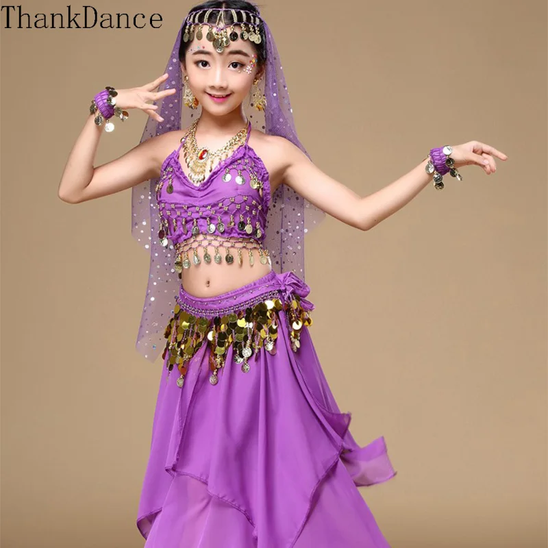 Kids Belly Dance Costumes Set Oriental Dance Costumes Bellydance Set Girls Egyptian Bollywood Indian Kids Belly Dancing Clothing