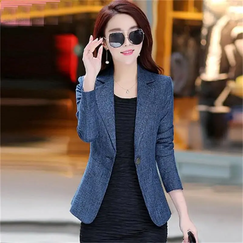 Baru Kualitas Tinggi Musim Semi Musim Gugur Wanita Blazer Elegant Office Lady Blazers Tipis Cocok untuk Wanita Jaket Besar Kode suit