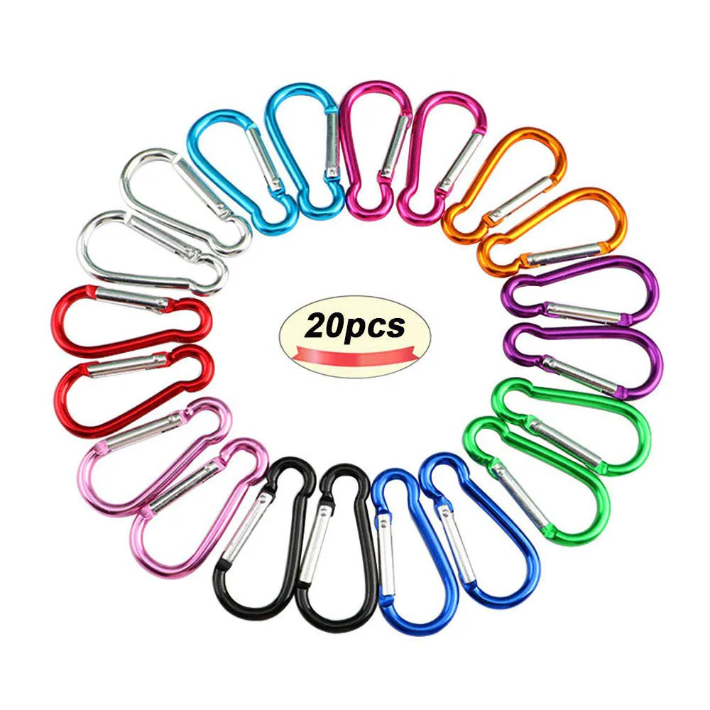 10/20PCS Carabiner For Keys Chain Key Chain Mini Gourd-Shaped Aluminum Alloy Keychain Clip Hook Lock Travel Hiking Camping Sport